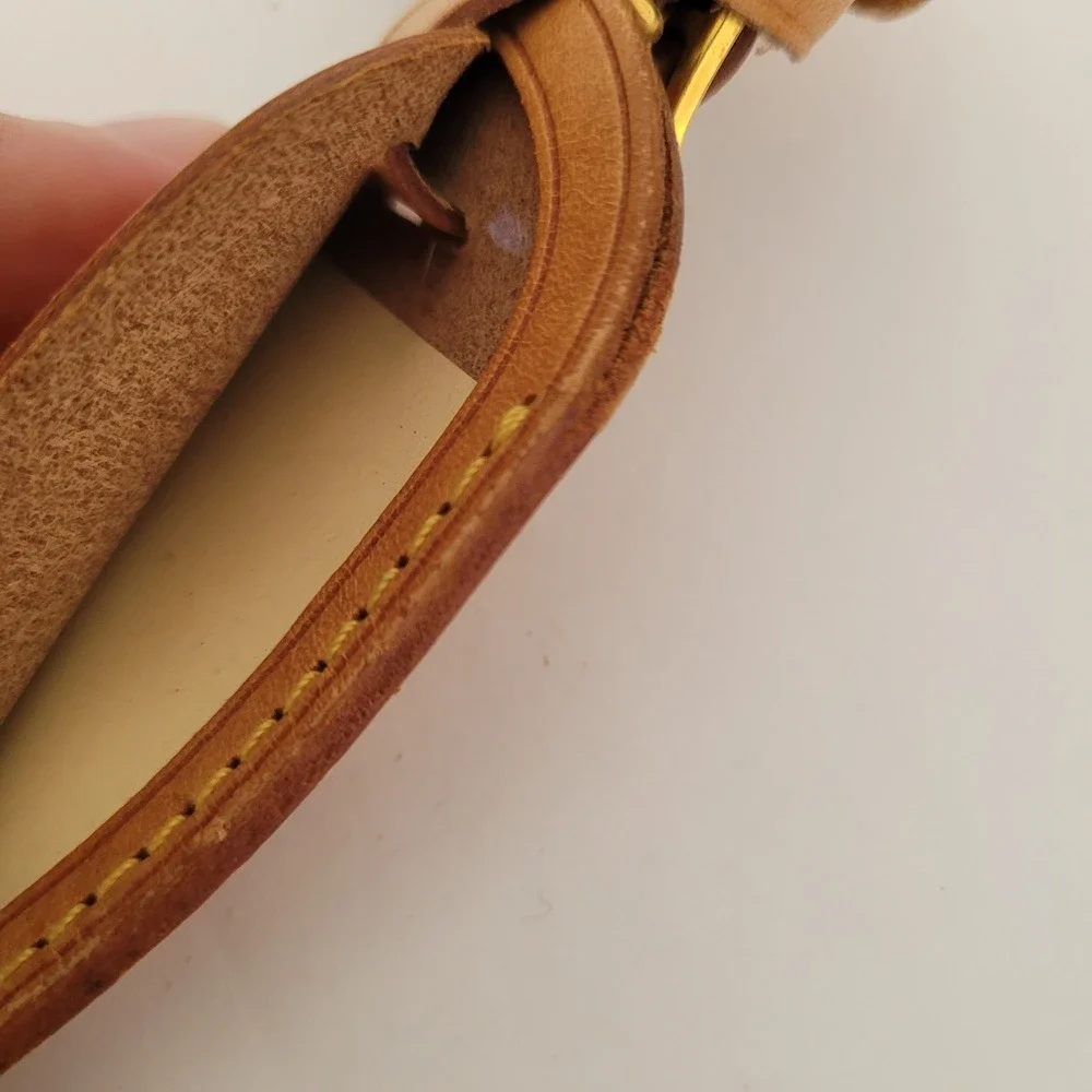 Louis Vuitton Vachetta Leather Luggage Tag and Poignet Set Made in France